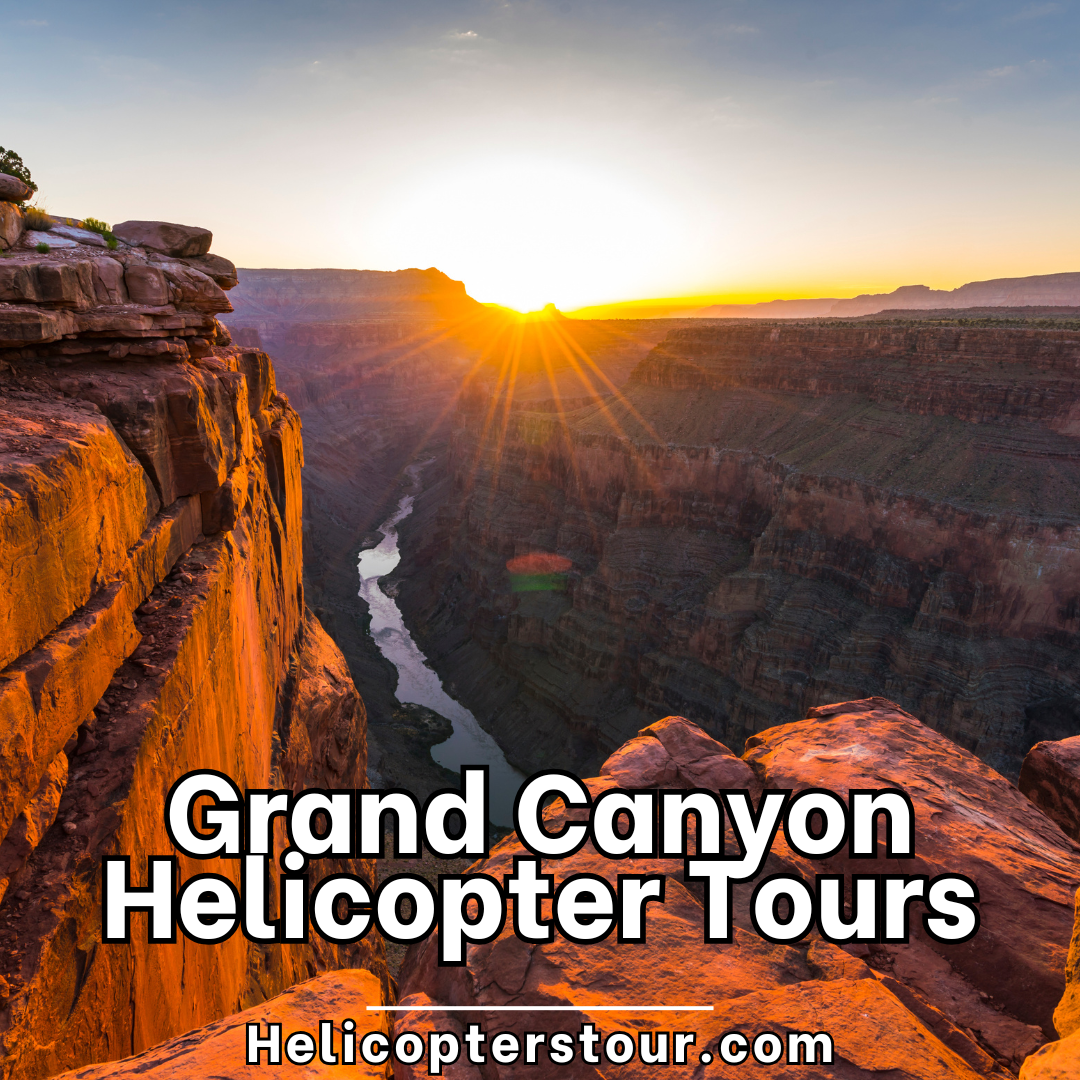 Stunning helicopter view of the Grand Canyon’s red rock cliffs and the Colorado River below. This tour captures the vast scale and beauty of one of the world’s greatest natural wonders.