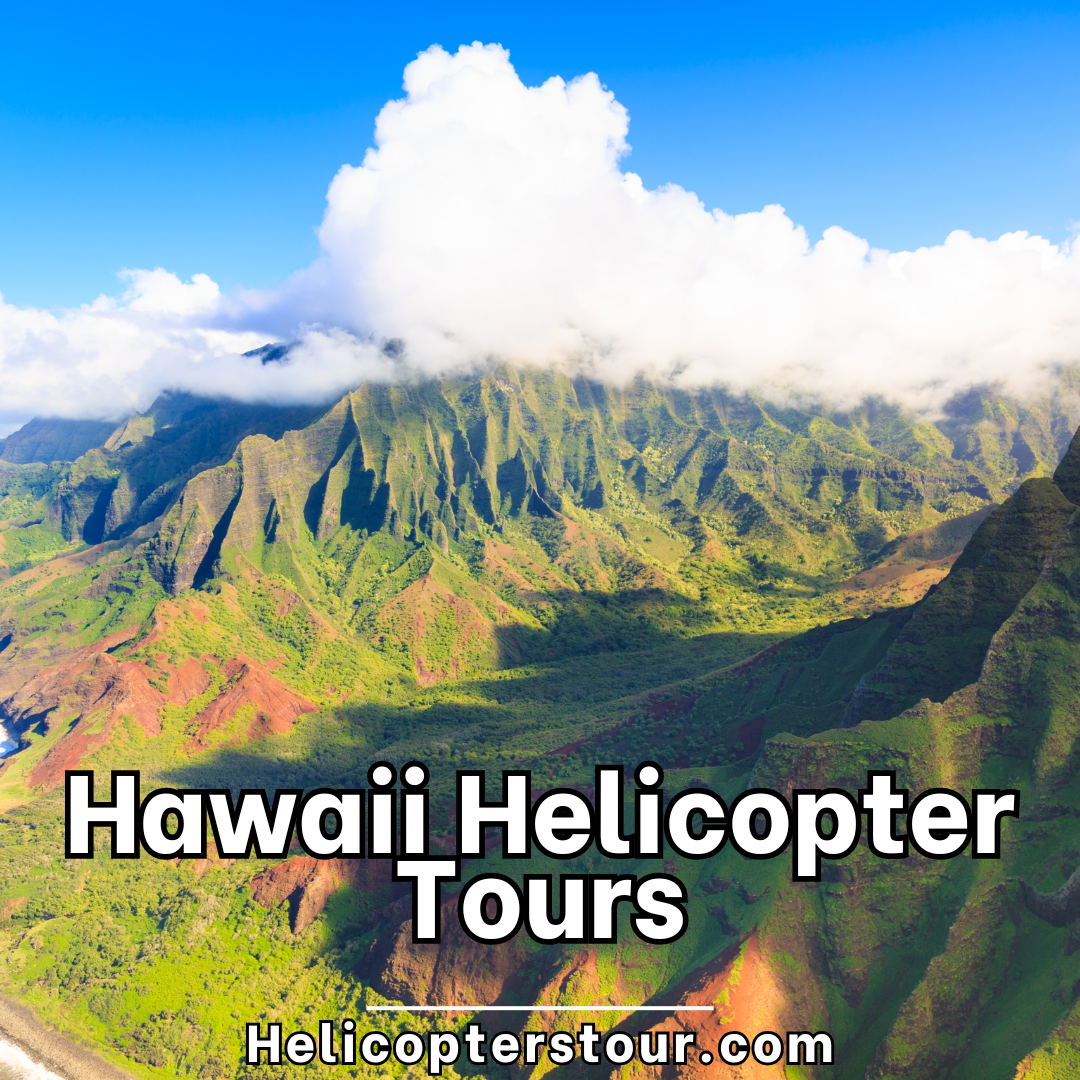Aerial view of Hawaii’s Napali Coast from a helicopter, showcasing rugged sea cliffs, hidden beaches, and lush green valleys on Kauai. A must-see for nature lovers and adventure seekers exploring Hawaii by air.