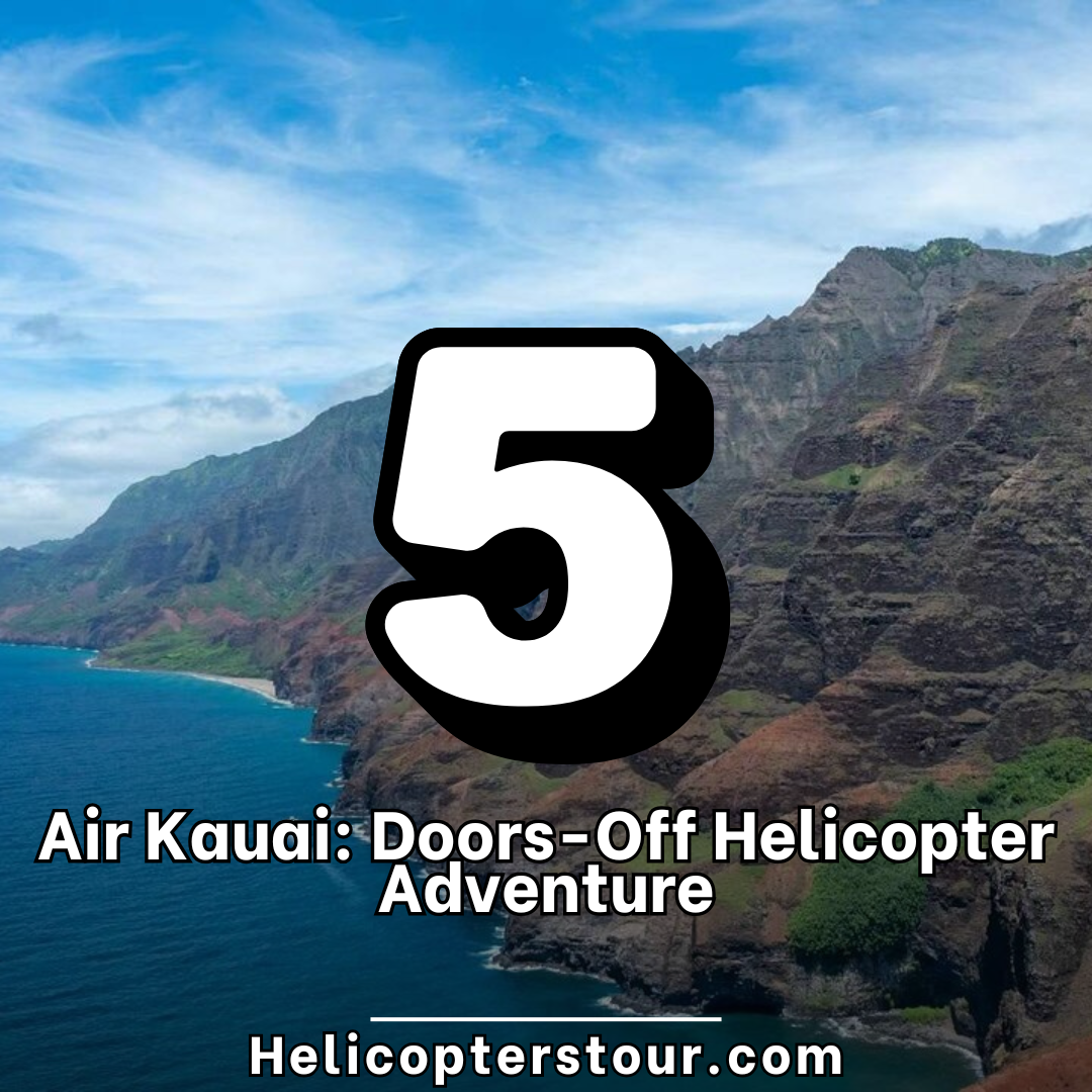 Air Kauai: Doors-Off Helicopter Adventure Open-door helicopter ride offering stunning views of Hanapepe Valley, Mount Waialeale, and the Na Pali Coast in Kauai.