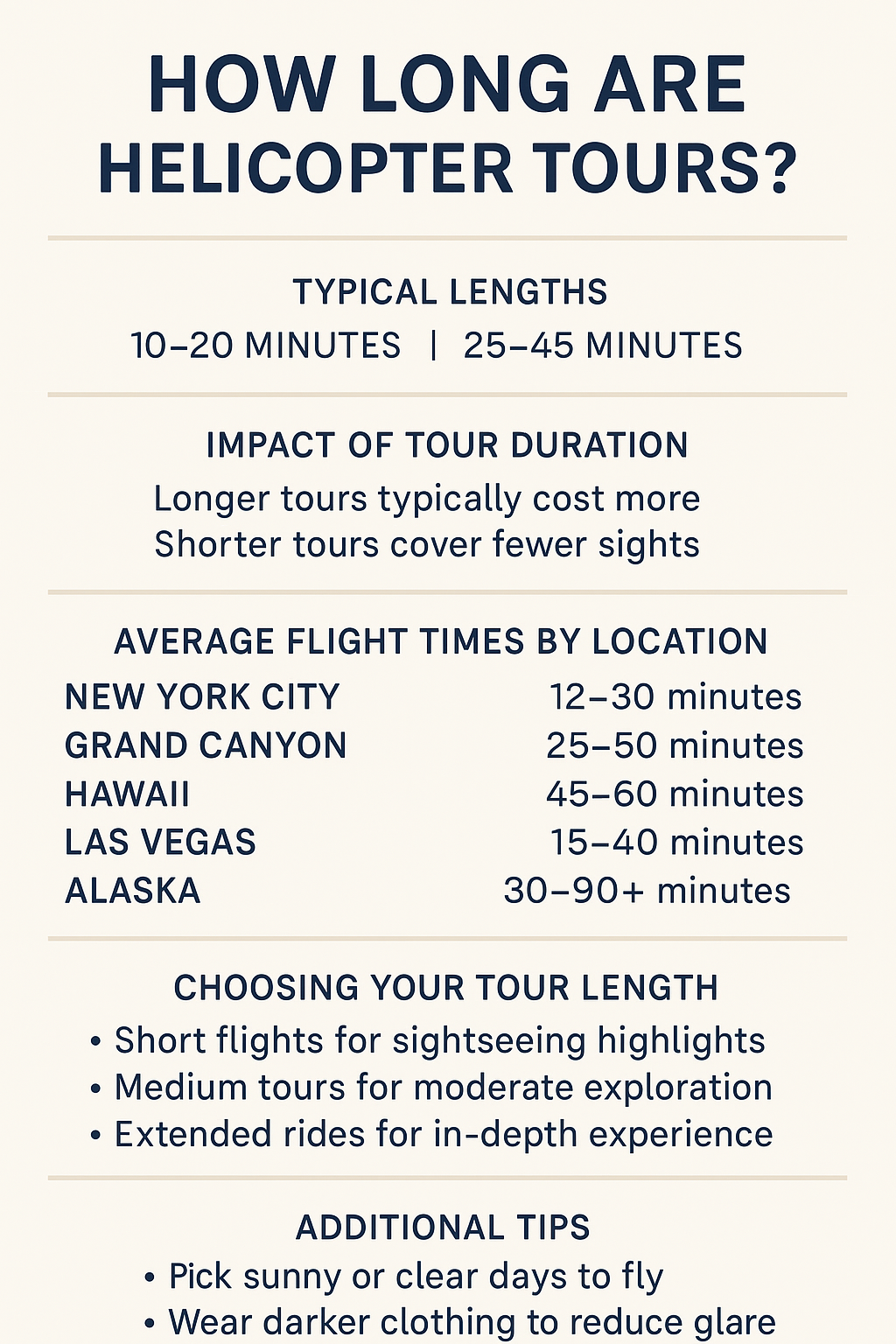 How Long Are Helicopter Tours? Flight Durations by Location