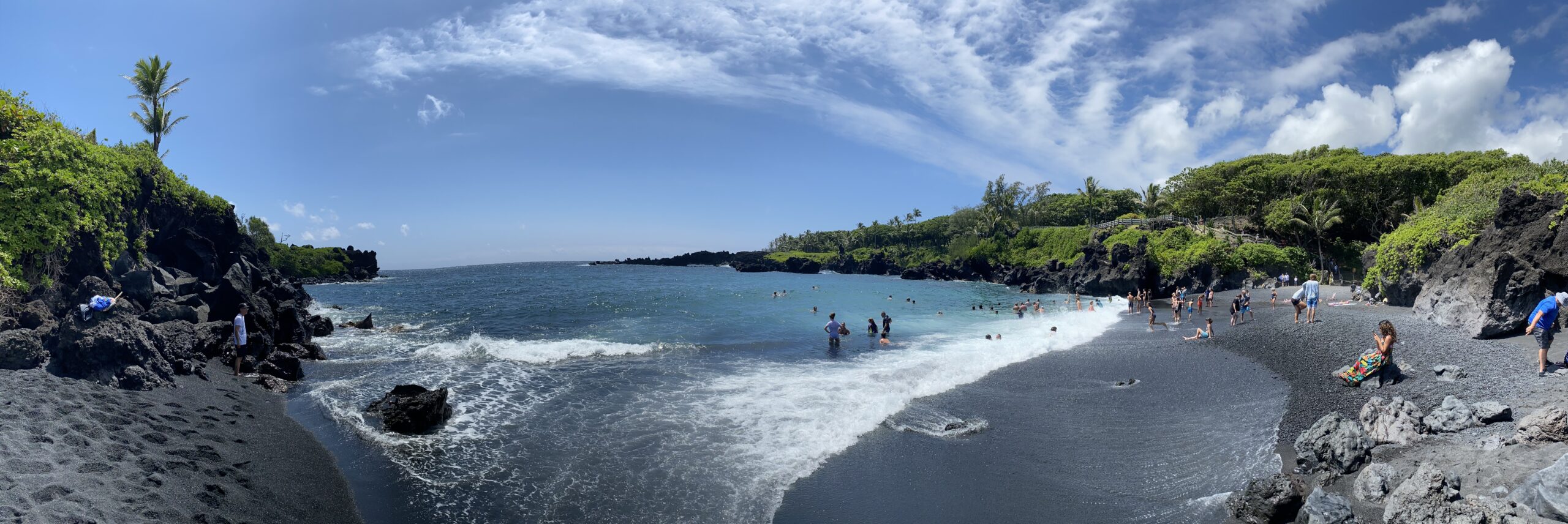 Justin Johnston from Best Helicopter Tours in Maui at a Black sand beach at the end of road to hana 9