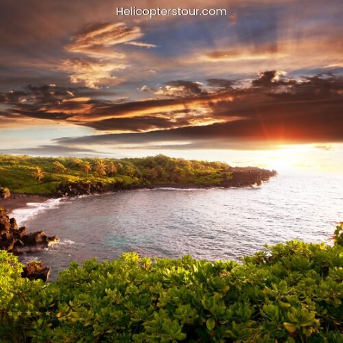 Aerial view of Maui for the best helicopter tours, Doors Off West Maui and Molokai 45 minute Helicopter Tour