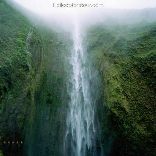 Aerial view of Hana for the best helicopter tours, Road to Hana Luxury Limo-Van Tour with Helicopter Flight