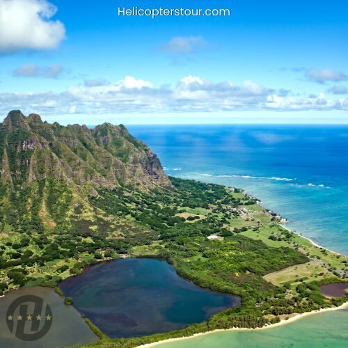 Aerial view of Oahu for the best helicopter tours, Royal Crown of Oahu - 60 Min Helicopter Tour - Doors Off or On