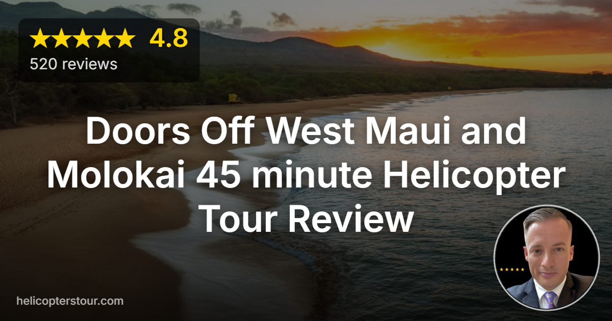 Discover the Doors Off West Maui and Molokai 45 minute Helicopter Tour with stunning aerial views of Hawaii's coastlines, waterfalls, and sea cliffs.