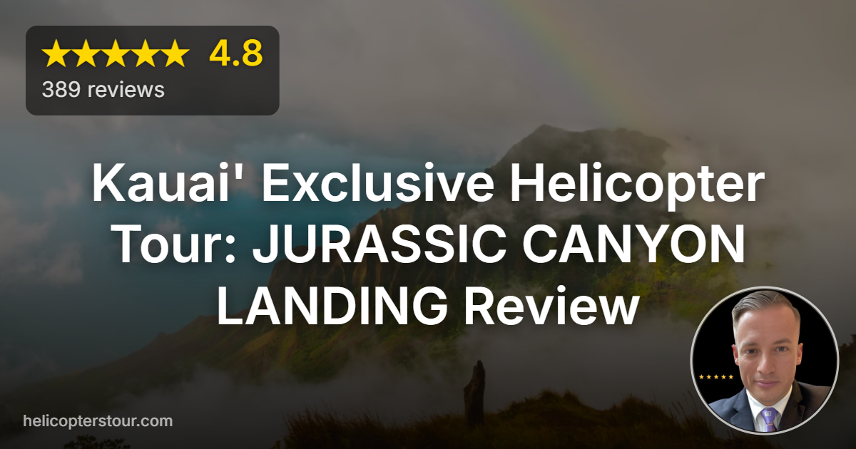 Discover the Kauai' Exclusive Helicopter Tour: JURASSIC CANYON LANDING experience. Explore stunning landscapes and iconic film locations. Book now!