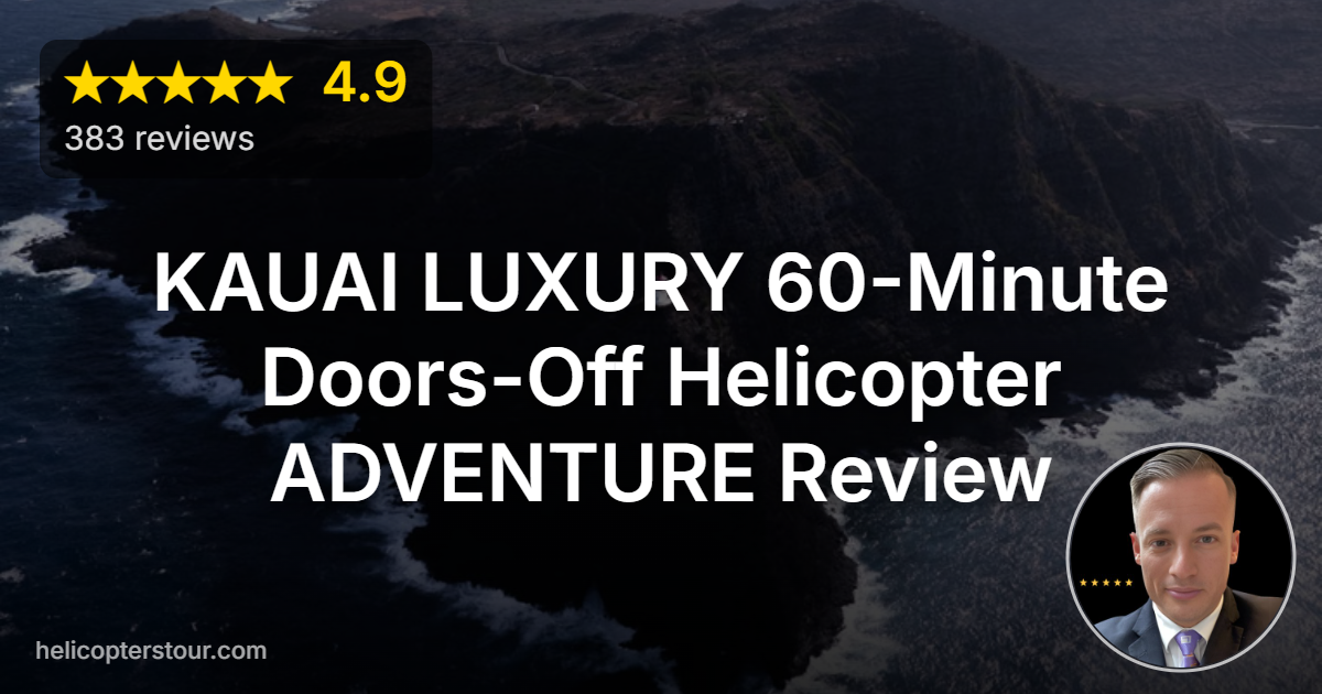 Discover the KAUAI LUXURY 60-Minute Doors-Off Helicopter ADVENTURE with stunning Na Pali Coast views. Read our honest review and book your dream flight!
