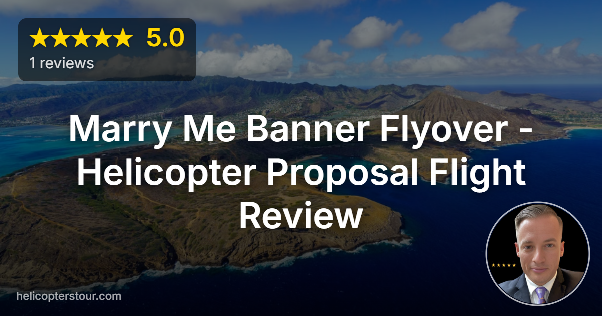 Discover the Marry Me Banner Flyover - Helicopter Proposal Flight in Oahu. A romantic sky-high proposal experience she'll never forget. Book now!