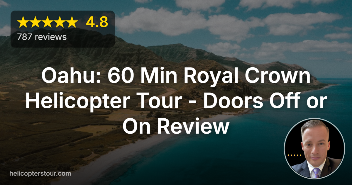 Discover the Oahu: 60 Min Royal Crown Helicopter Tour - Doors Off or On. Read our honest review of this thrilling aerial adventure over Hawaii's beauty.