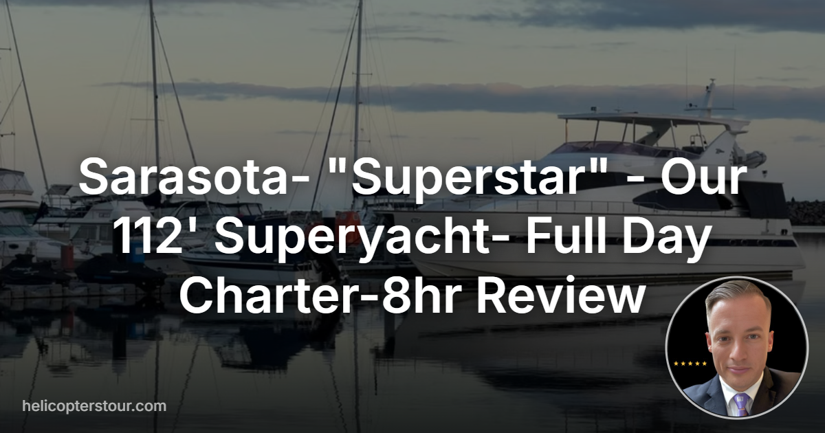 Discover Sarasota- "Superstar" - Our 112' Superyacht- Full Day Charter-8hr for an unforgettable luxury experience. Book your dream yacht adventure today!