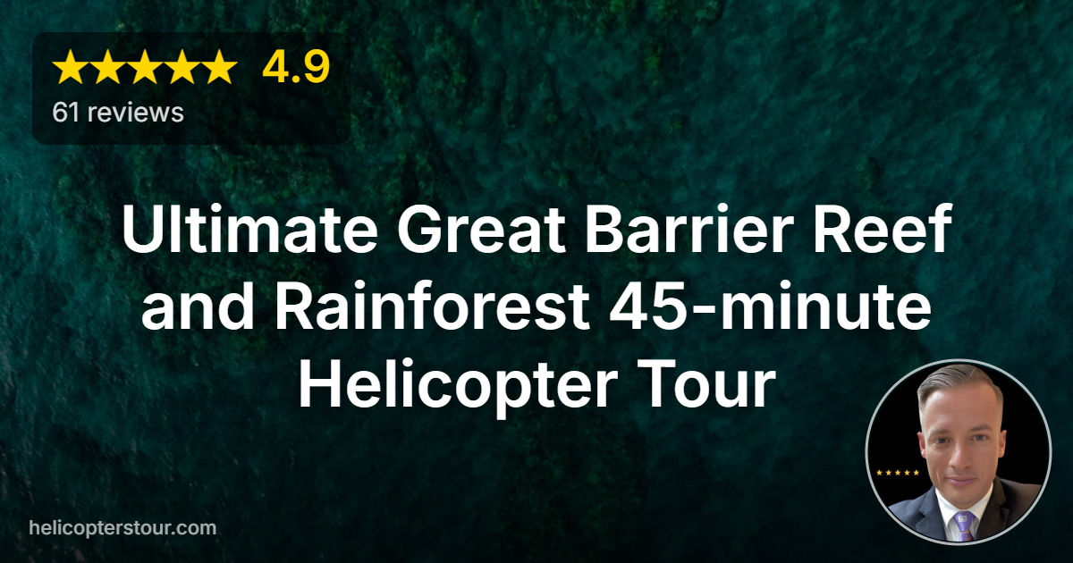 Discover the Ultimate Great Barrier Reef and Rainforest 45-minute Helicopter Tour in Cairns. Experience stunning aerial views of Australia's natural wonders!