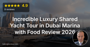 Incredible Luxury Shared Yacht Tour in Dubai Marina with Food Review 2026