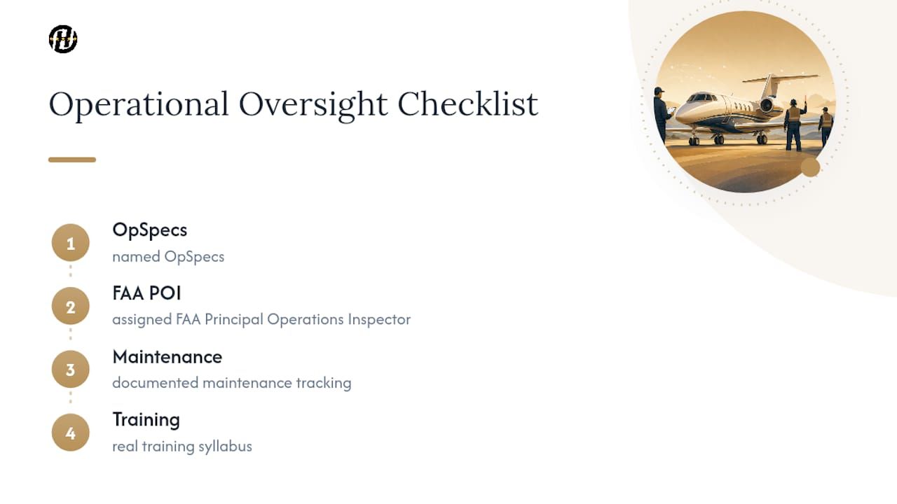 Four Part 135 oversight verification checkpoints