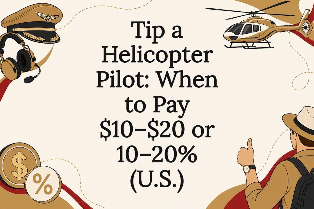 Illustrated helicopter pilot tipping guide title card