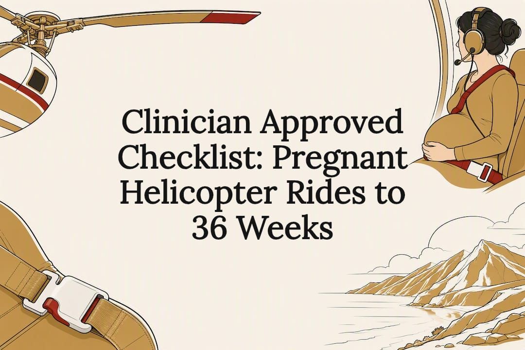 Decorative pregnancy helicopter tour title card