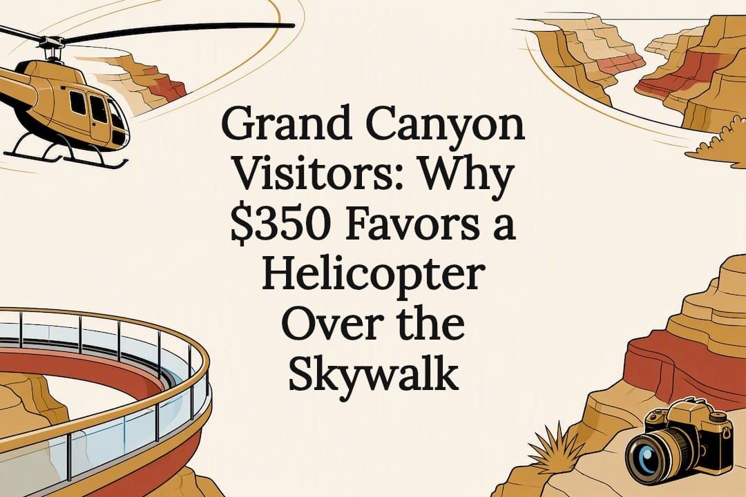 Grand Canyon helicopter and Skywalk title illustration