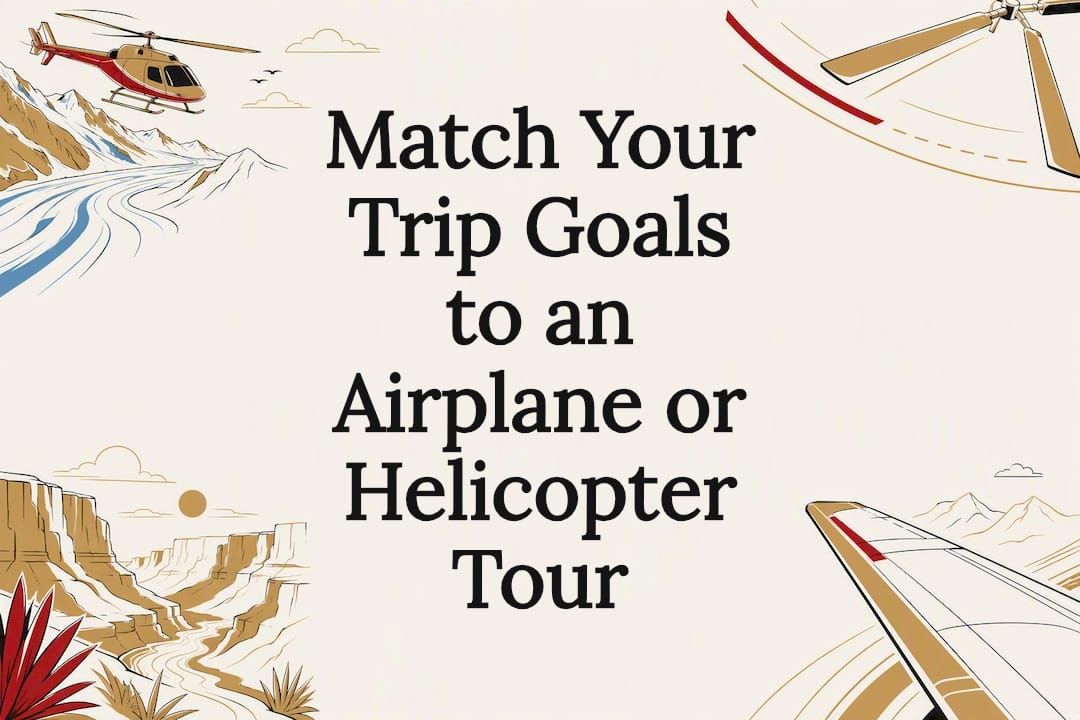 Airplane and helicopter tour comparison title card