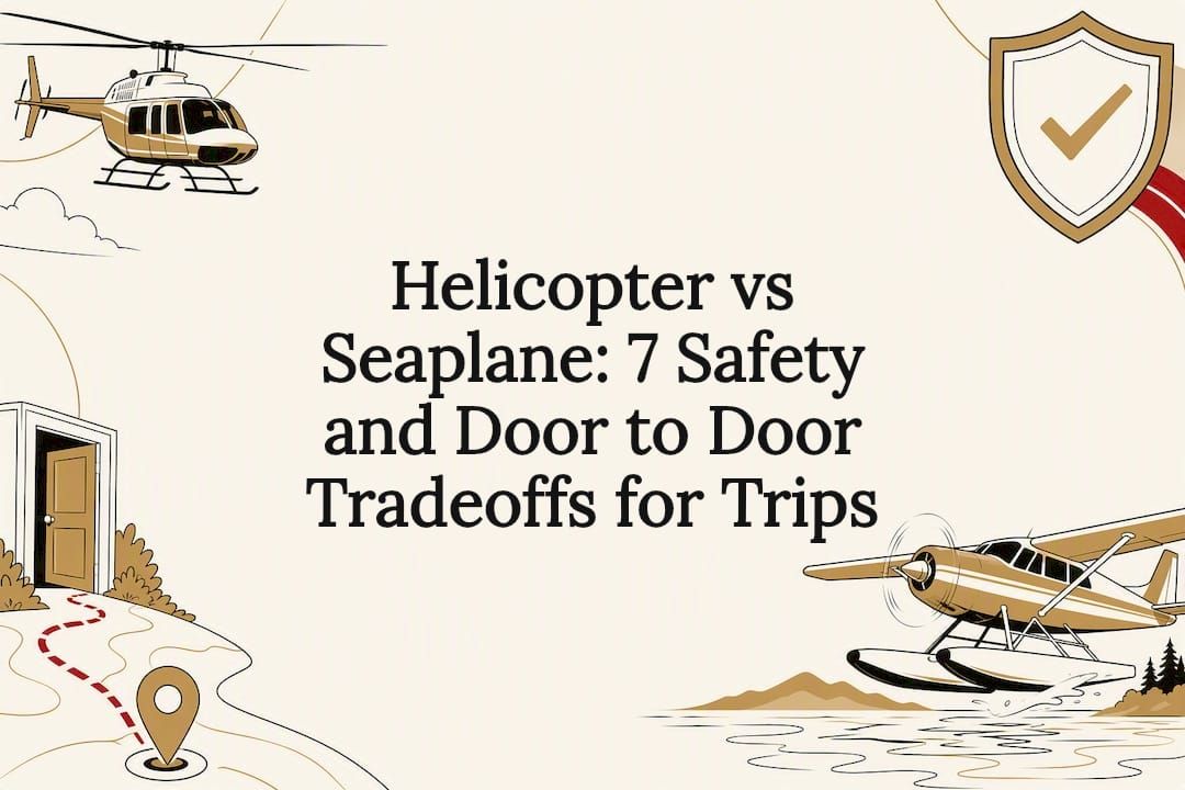 Decorative helicopter and seaplane comparison title card