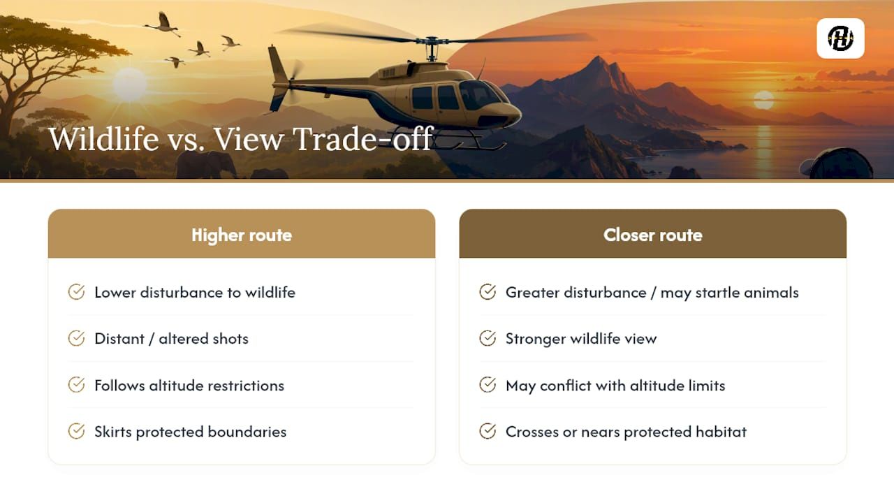Wildlife protection and aerial photography tradeoff