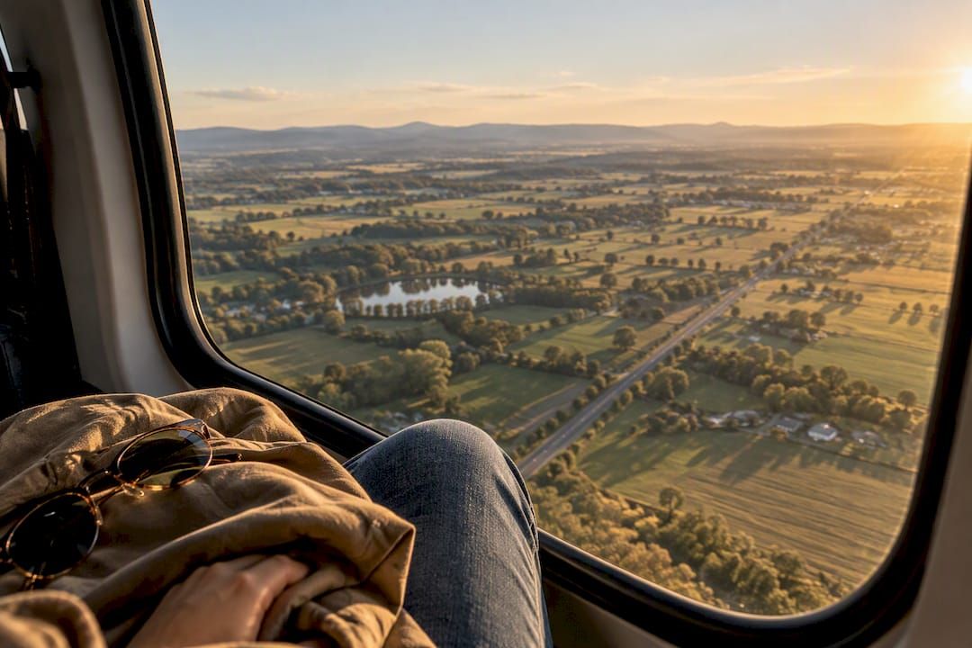 Flat countryside seen during practice flight