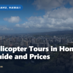 View of the Honolulu skyline from Diamond Head Crater, a highlight of the best helicopter tours in Honolulu