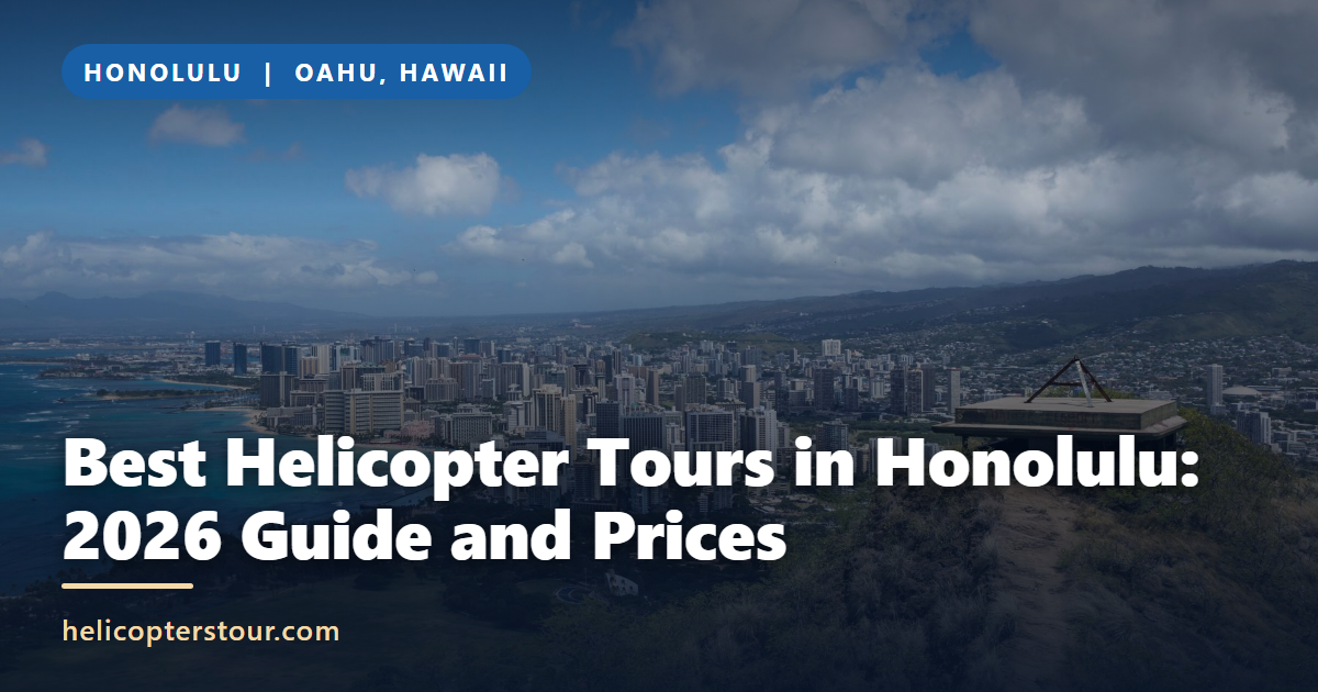 View of the Honolulu skyline from Diamond Head Crater, a highlight of the best helicopter tours in Honolulu