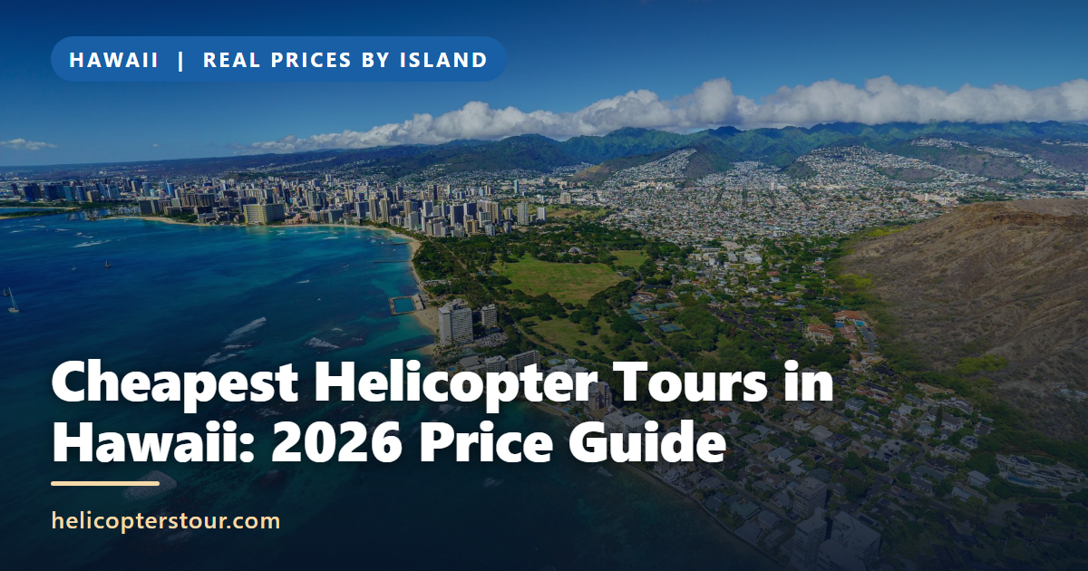 Aerial view of Honolulu coastline, a look at the cheapest helicopter tours in Hawaii and what they cover